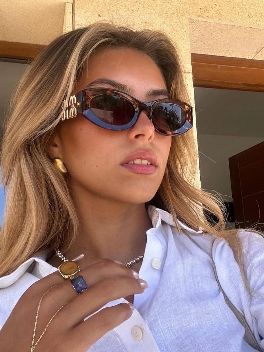 Miu Miu 0MU 11WS Sunglasses in Honey Havana Tortoise Brown